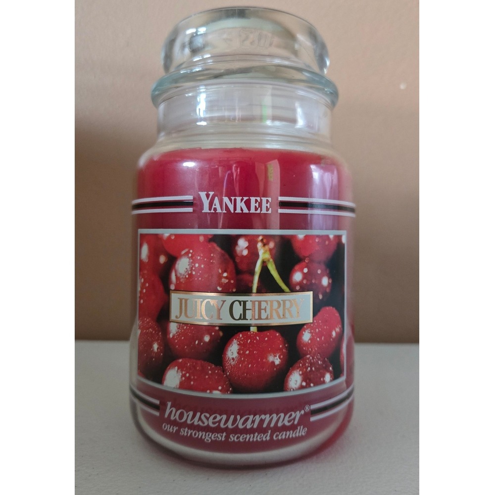 Yankee Candle Juicy Cherry 22 oz Large Jar Housewarmer Retired NEW Black Band